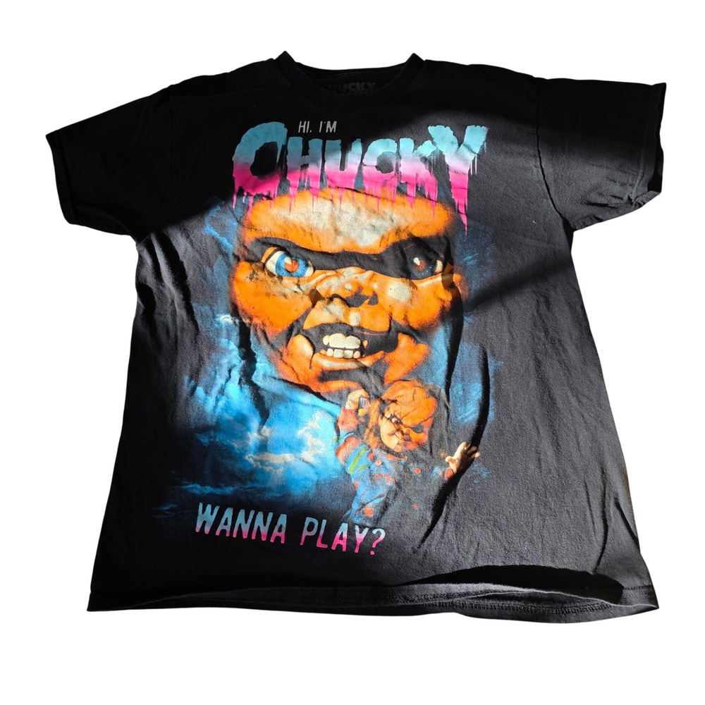 Reason Clothing Chucky Child's Play Horror Graphic T-Shirt Mens Large Black Tee‎